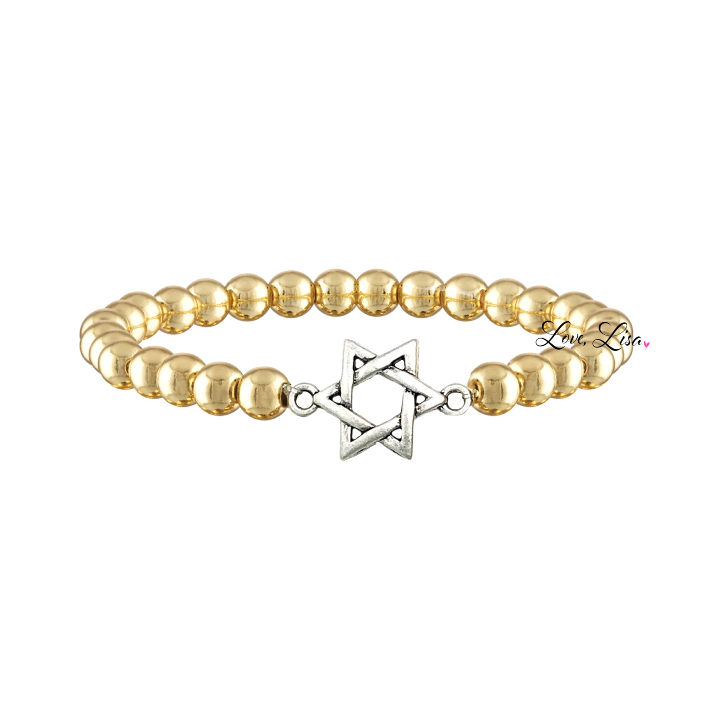 Pink String Star of David Bracelet