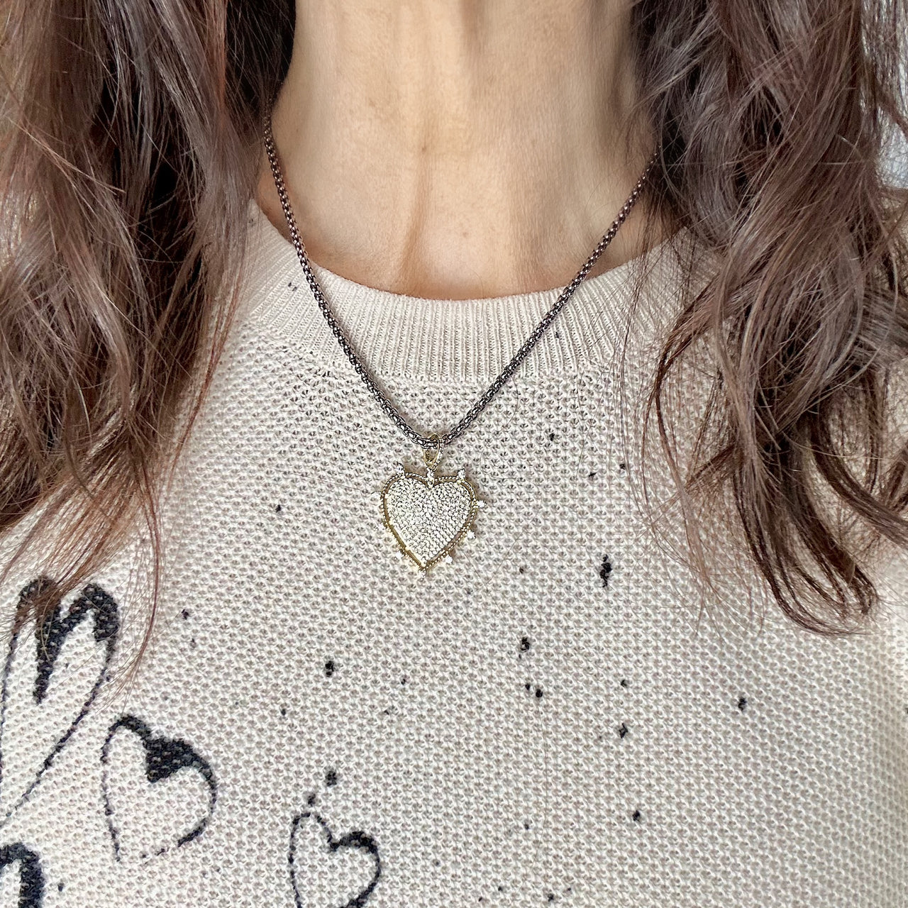 Lindsay Heart Box Link Necklace