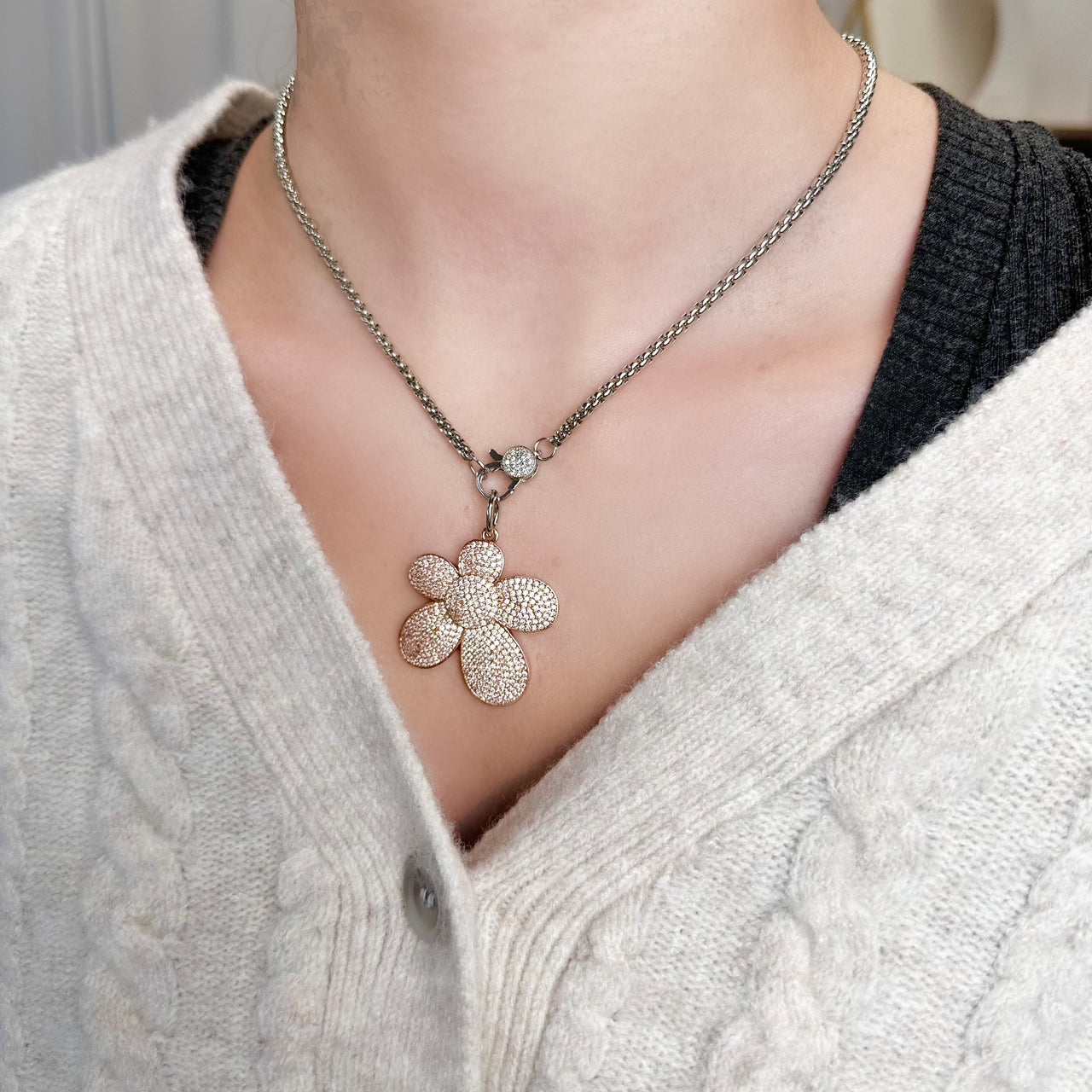 Bloom & Glow Flower Pendant Necklace