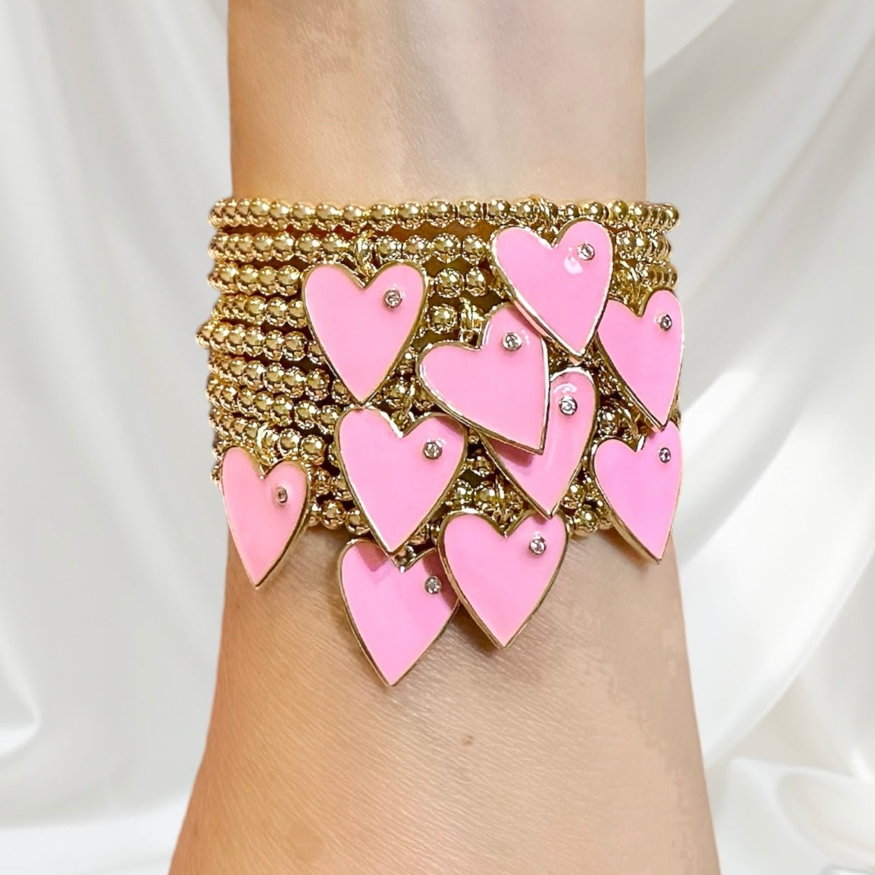 Zayla Enamel Heart Beaded Bracelet