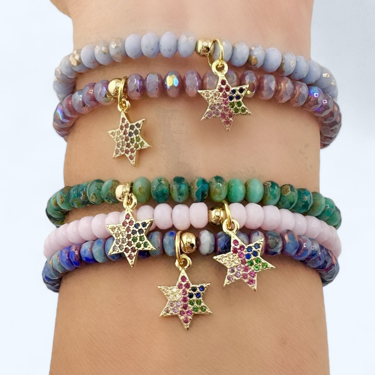 Harper Colorful CZ Star of David  Bracelet