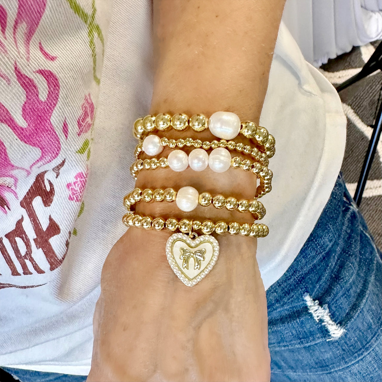 Tami Pearl Stack of Beaded Bracelets