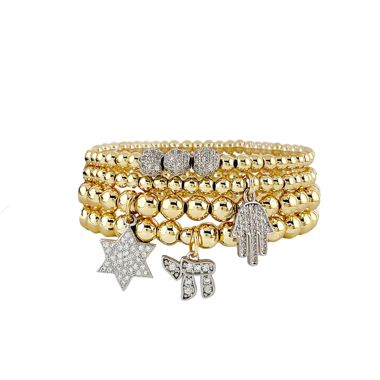 Love, Lisa Hanukkah Stack of Judaica Charm Bracelets