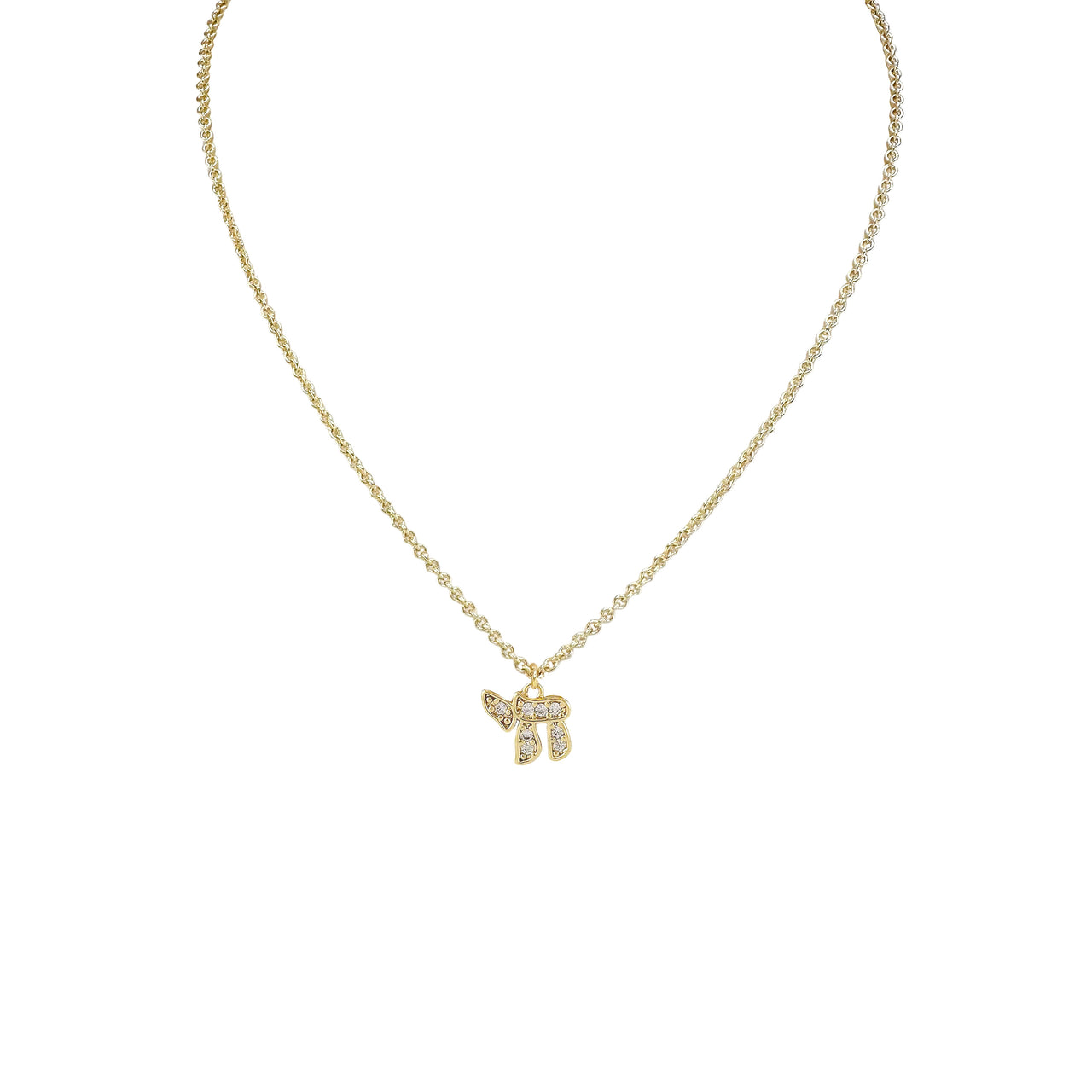 Hebrew Chai CZ Necklace