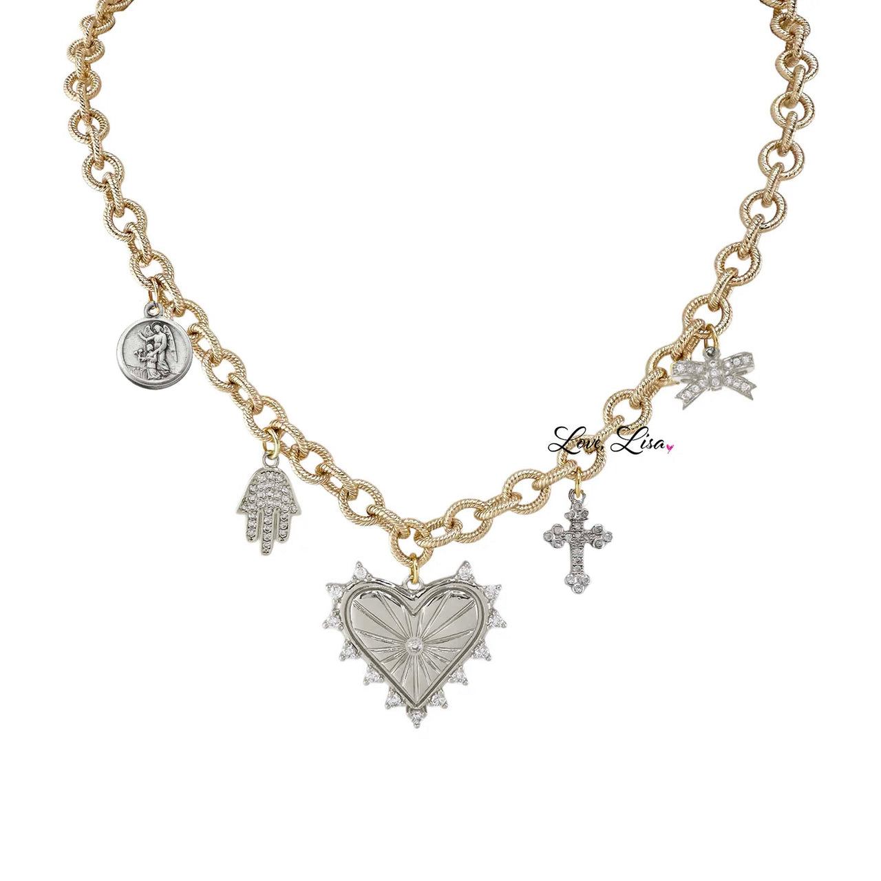 Sarah Catholic  Heart Charm Necklace