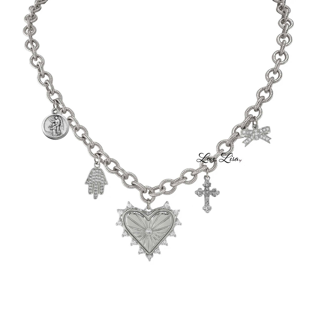 Sarah Catholic  Heart Charm Necklace