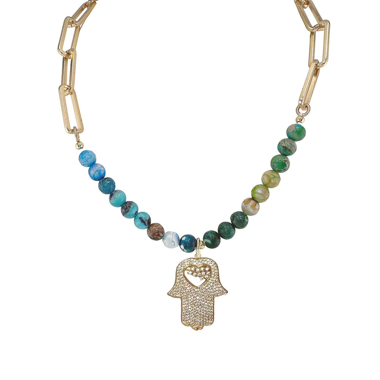 Margo White Opal Charm Necklace
