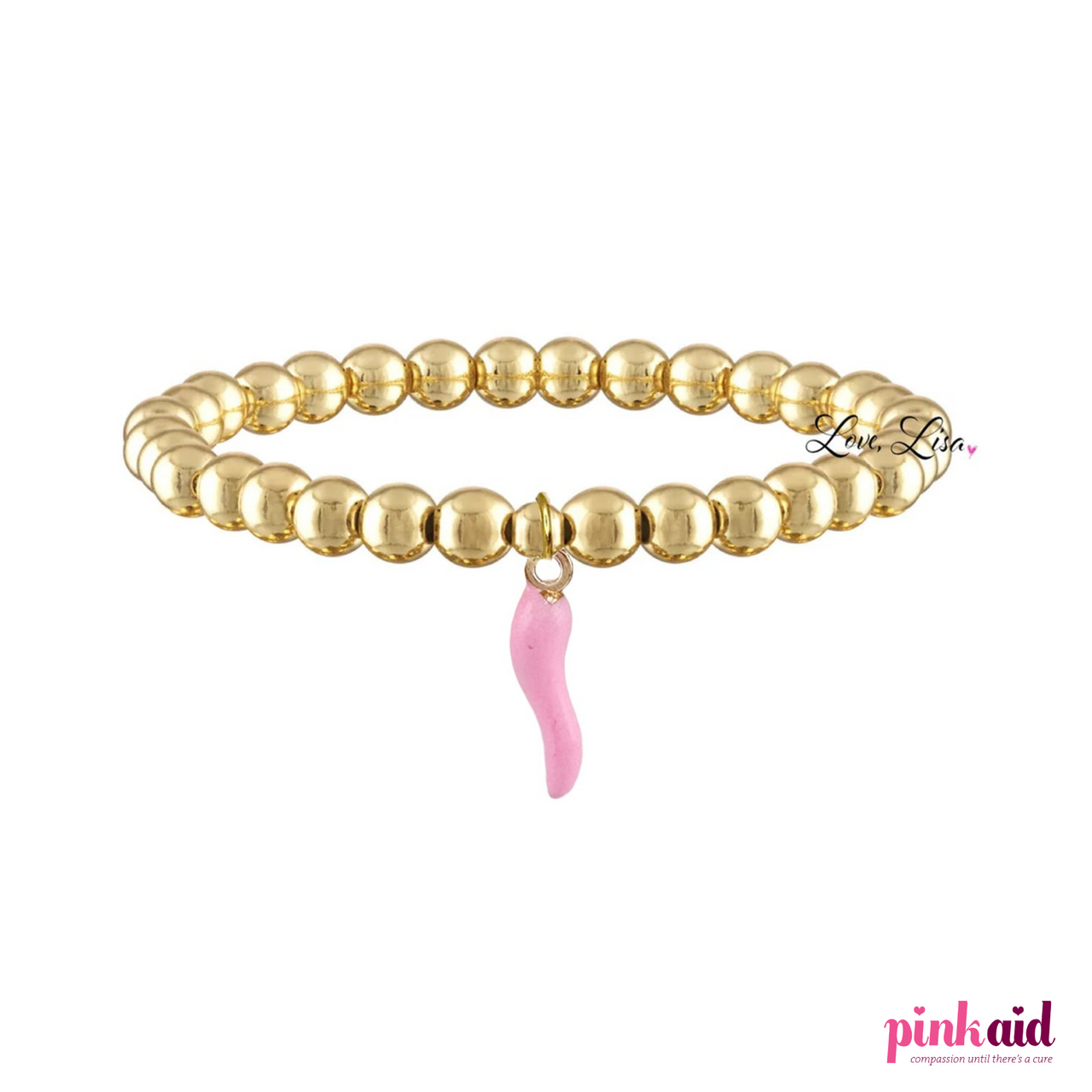 Gia Pink Italian Horn Bracelet