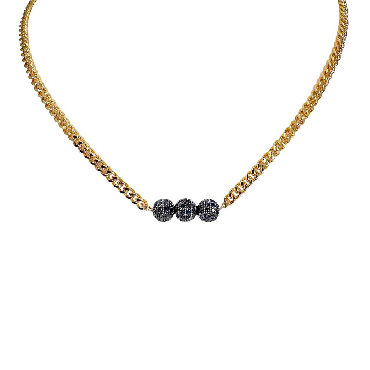 Gold Diamond Choker, Black Choker, Gunmetal Necklaces for Women