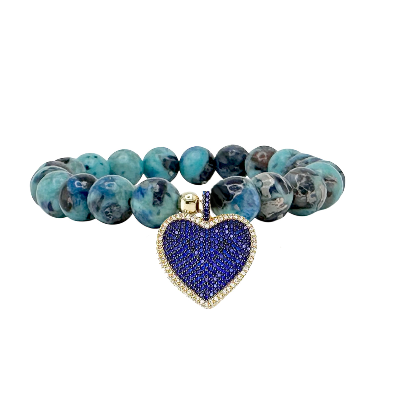 Lila Luxe Heart Gemstone Beaded Bracelet