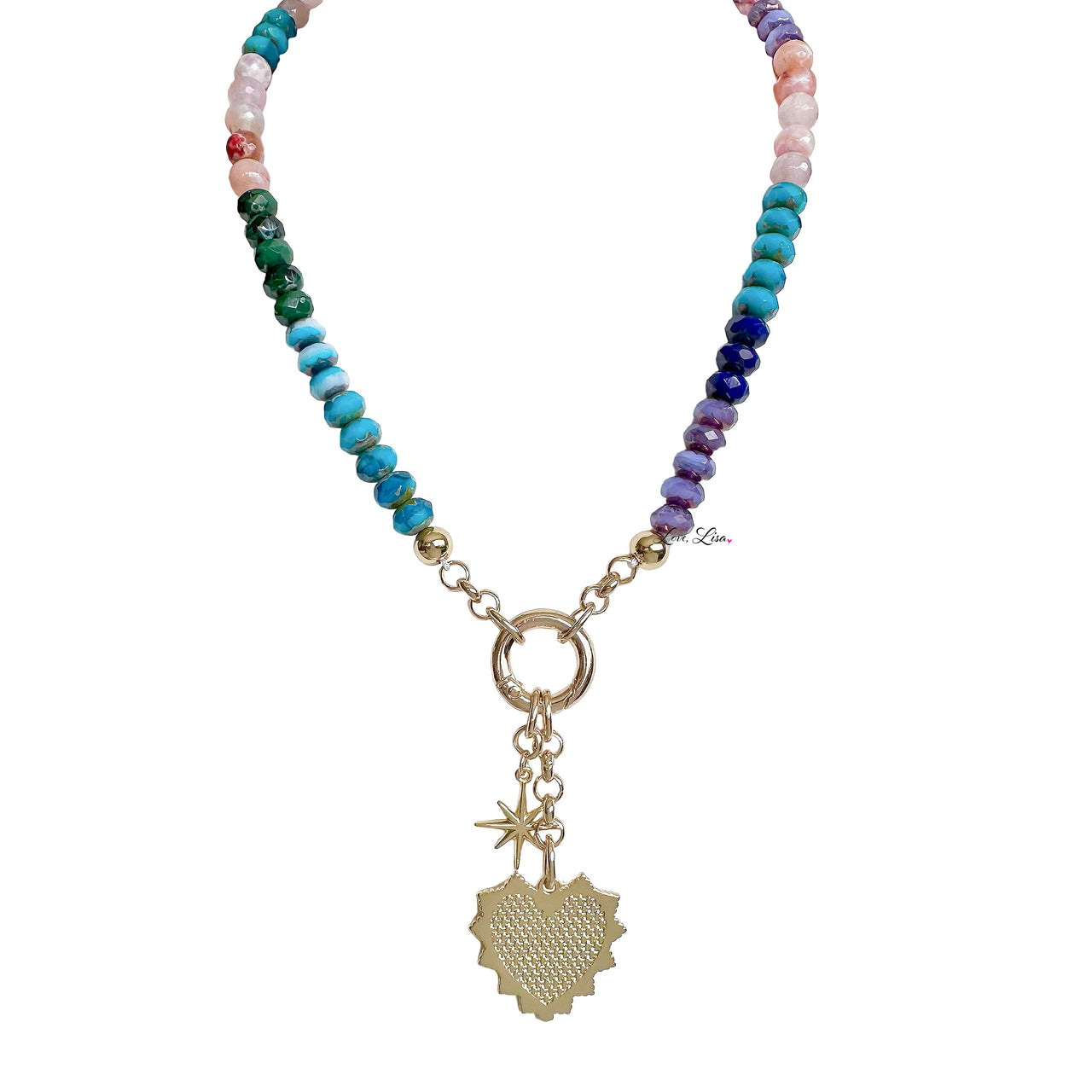 Abigal Spectaculor Gemstone Charm Necklace