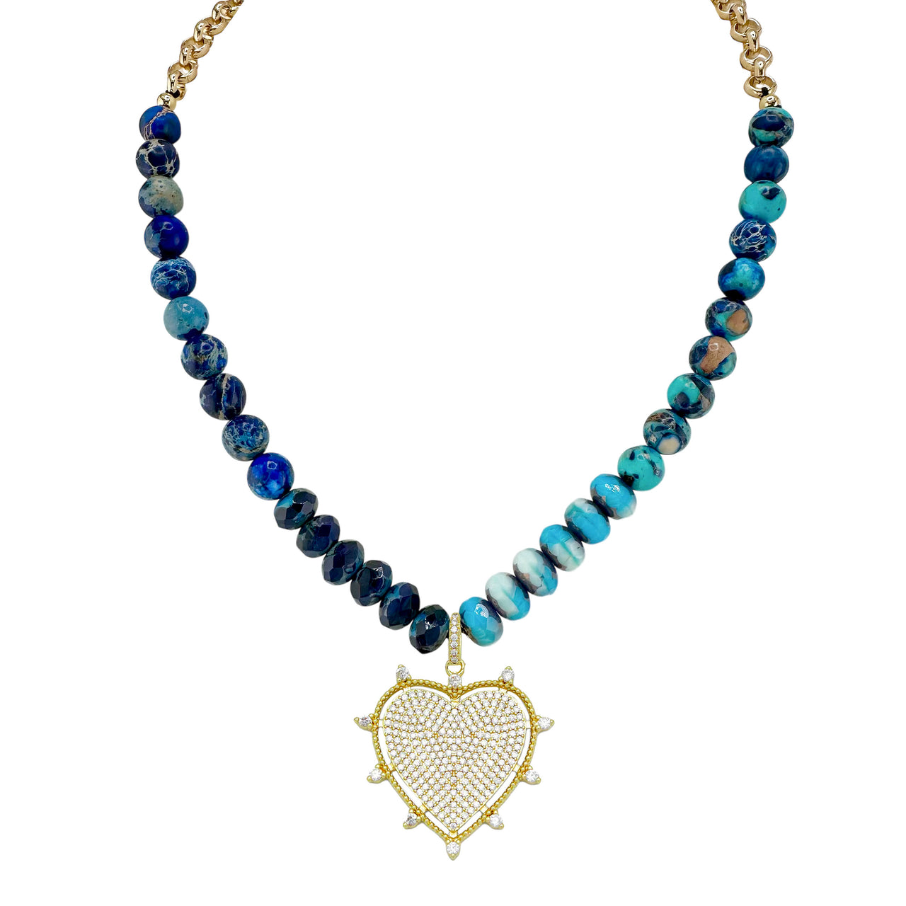 Hailey Heart Pave Necklace