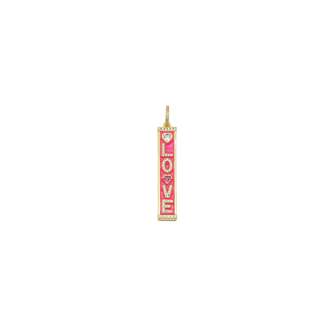 Beautiful Pink enamel Love Charm Pendant