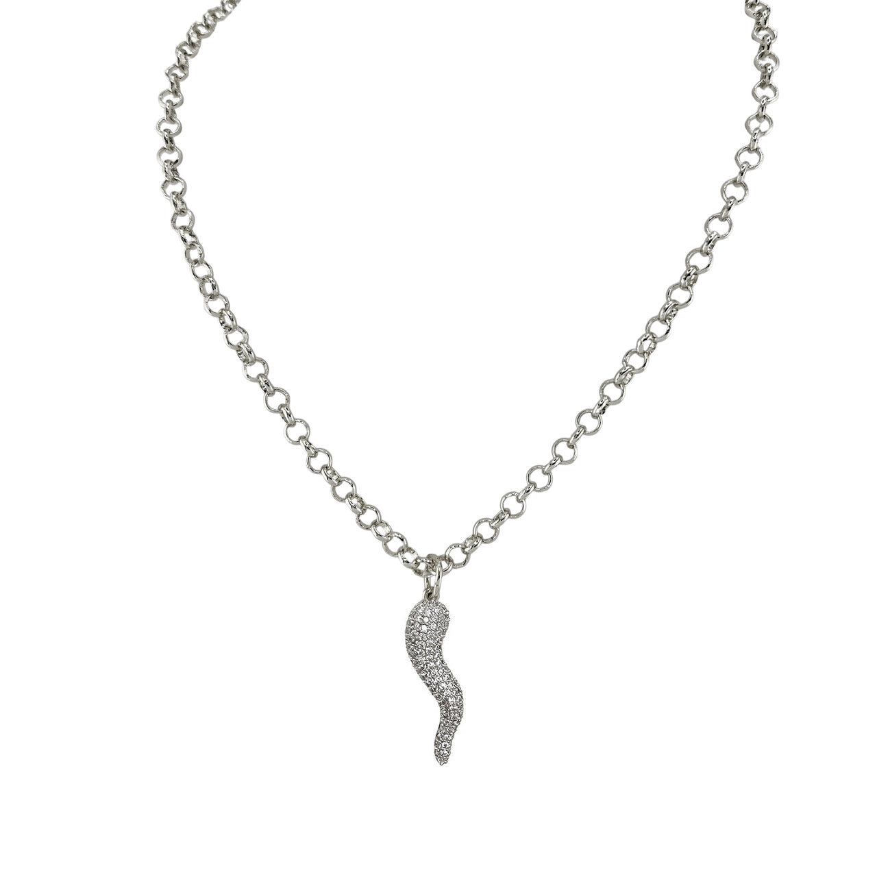 Gia Magnetic Pave Horn Necklace