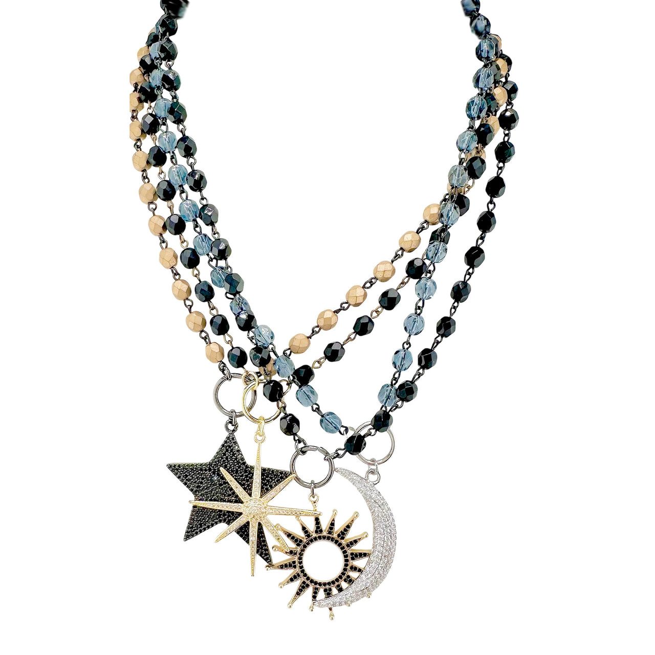 Sun, Moon & Stars Celestial Collection of Beaded Necklaces