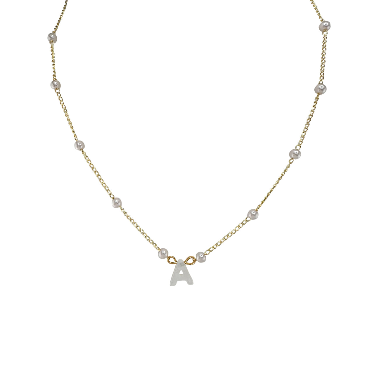 Molly Pearl Initial Personalized Necklace