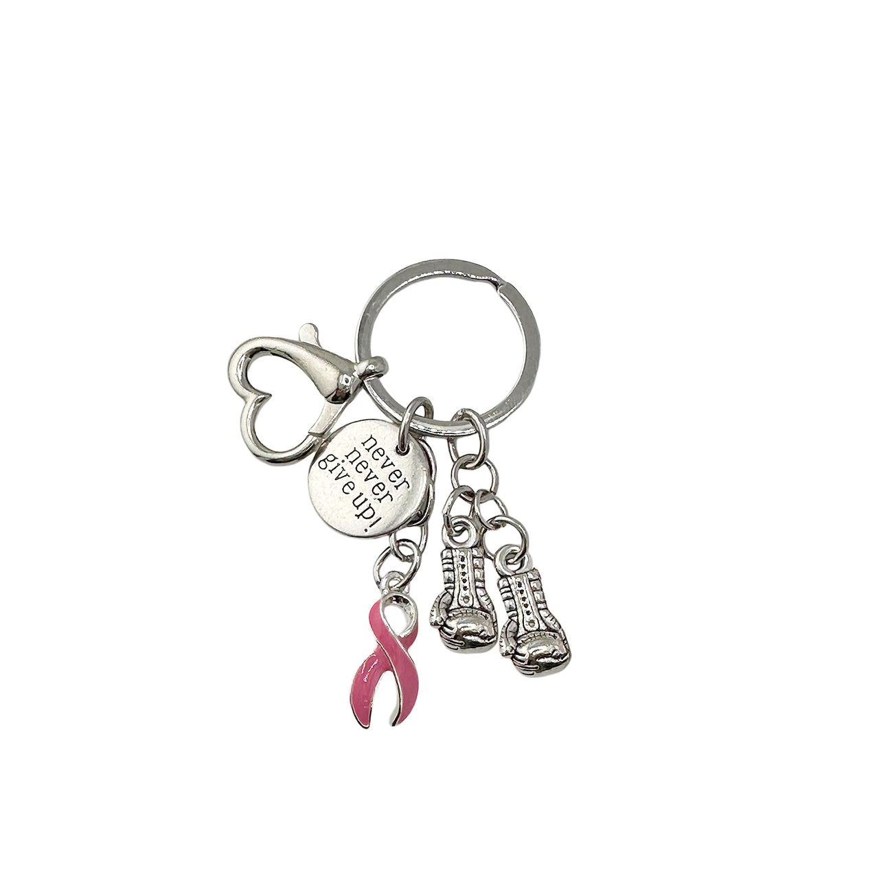 Breast Cancer Awareness Keychain Never Never Give Up