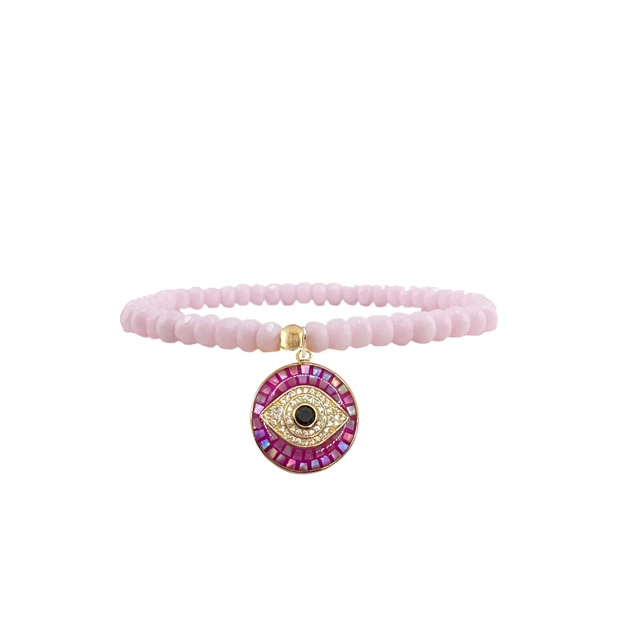 Harper Czech Crystal Bracelet With Mosaic Evil Eye Charm