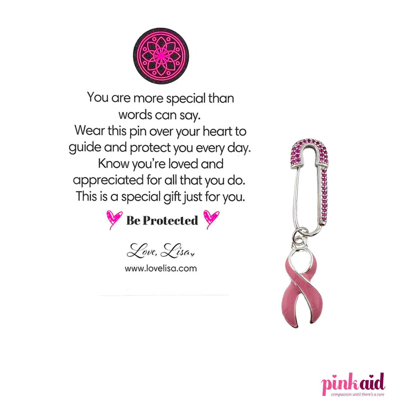 Pink Ribbon Breast Cancer Awareness Safety Pin