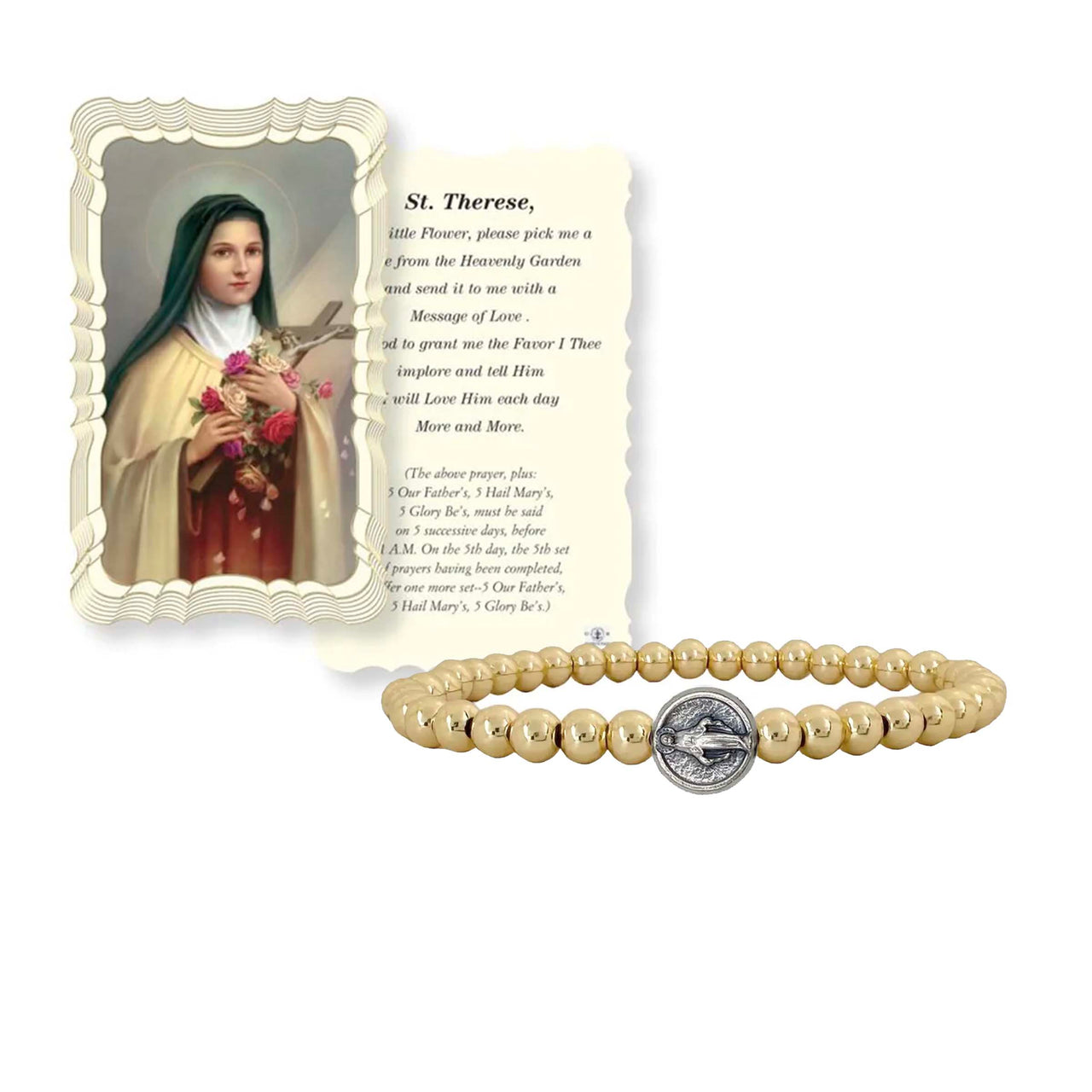 Subliminal Saint Therese Little Flower Beaded Bracelet