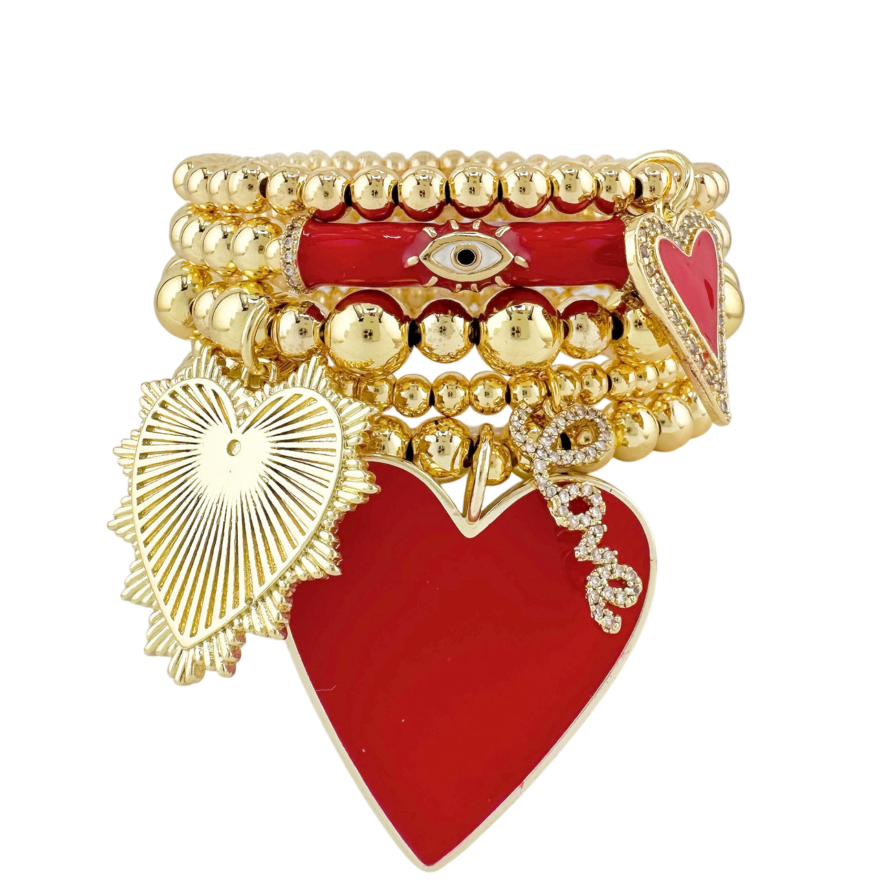 Valentina RED Love Heart Bracelet Collection