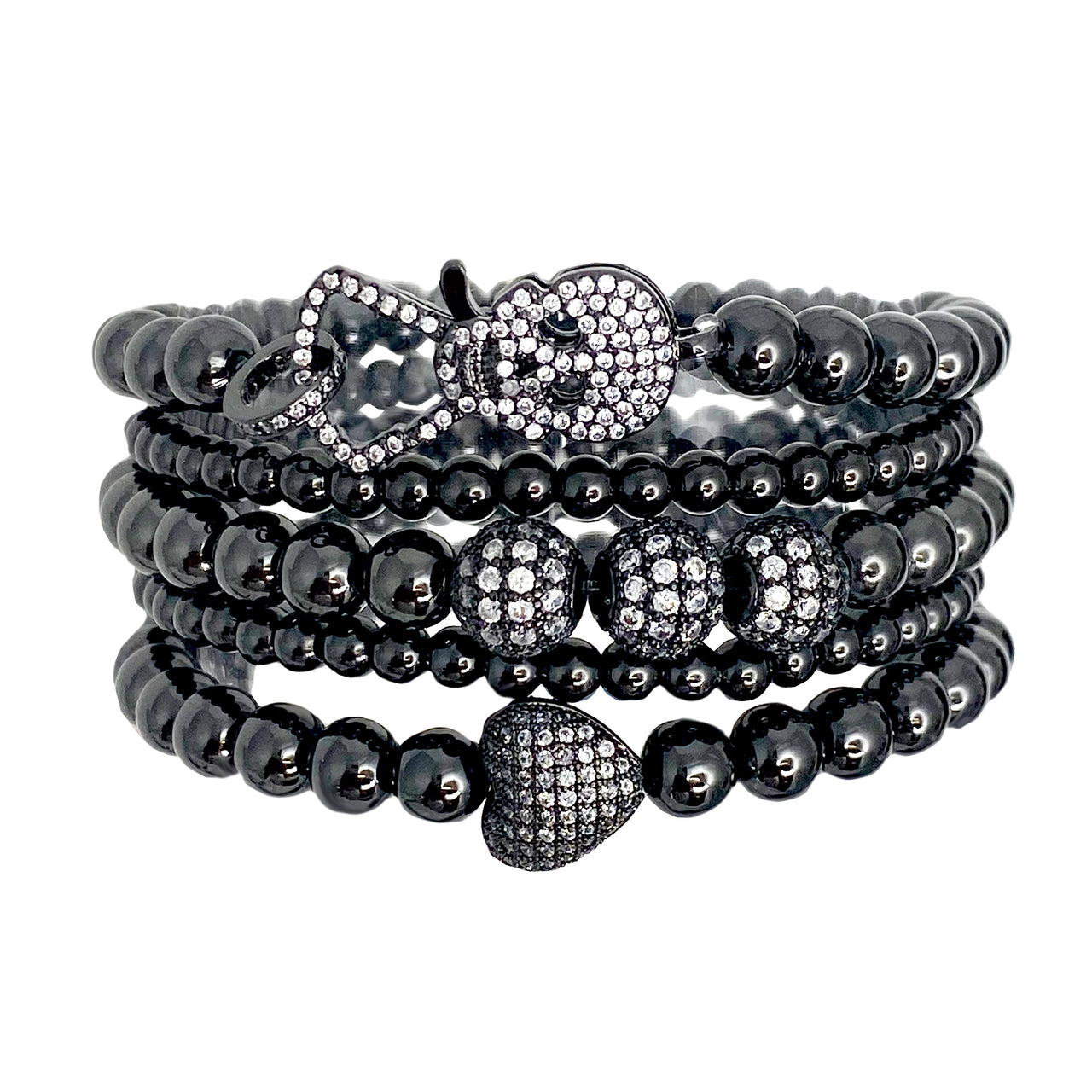 DJ Quina Parks Skull Stack Of Bracelets